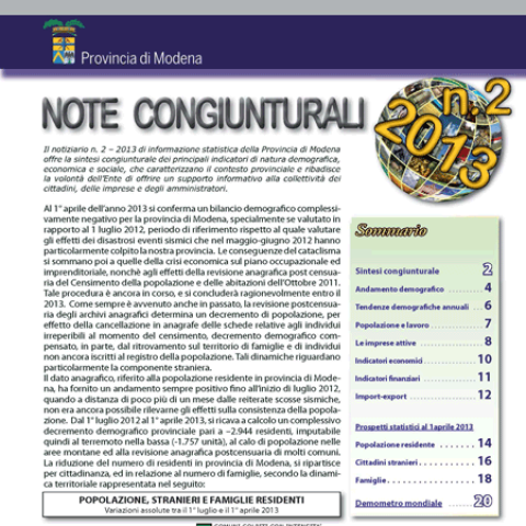 Note Congiunturali n.2 - Aprile 2013