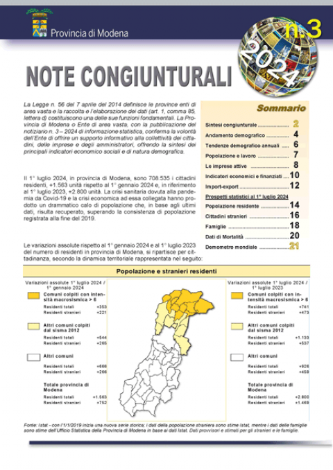 Copertina Note congiunturali n. 3 del 2024