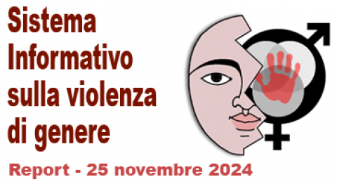 Copertina del Report 25 novembre 2024 con logo del Sistema informativo sulla violenza di genere